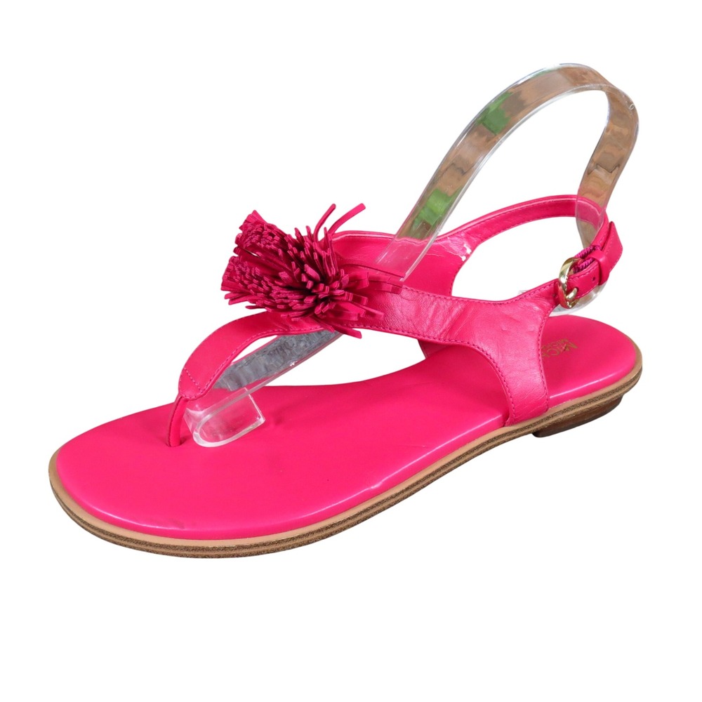 Michael Kors Lolita Women Thong Sandal Size 7.5 Summer Vacation Pink Leather